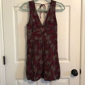 Red paisley fit and flare dress